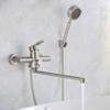 304 Stainless Steel Dual-Use Kitchen Faucet: Hot/Cold, Floor-Standing, Thickened for Vegetable Sink