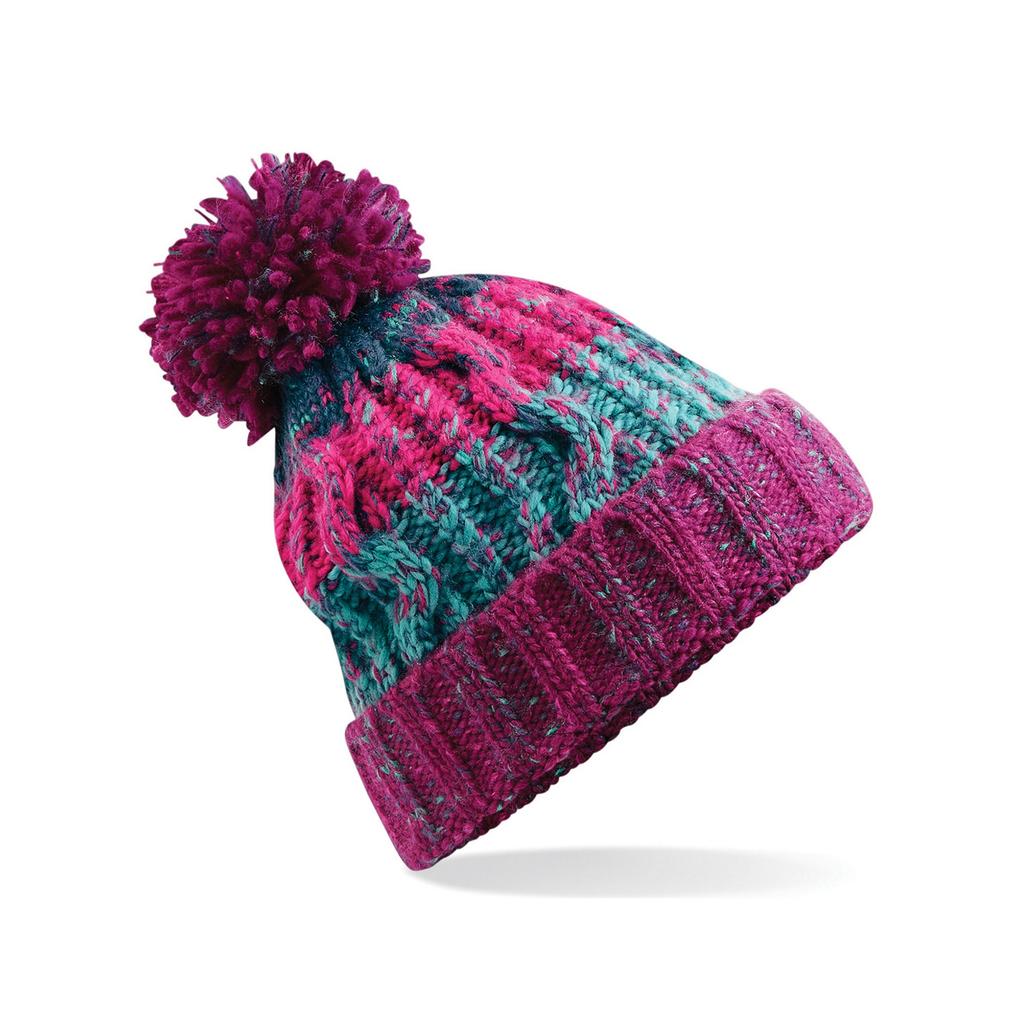 Beechfield Womens/Ladies Corkscrew Pom Pom Beanie