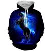 Fashion Hoodies Teen Girls 3D Printed Horse Hooded Sweatshirt Children Hoodie Loose Pullover Autumn Kids Clothes Streetwear