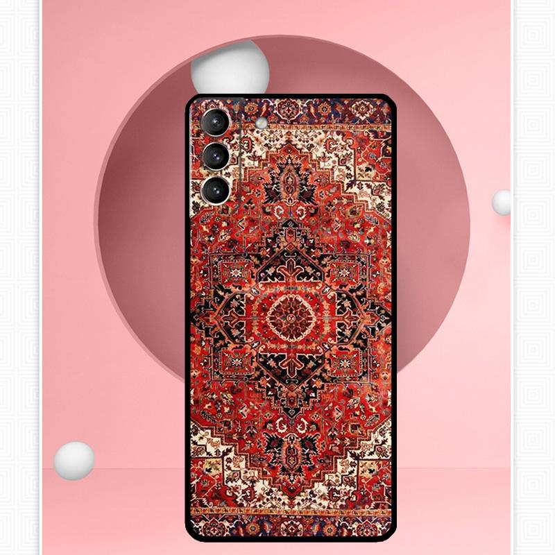 Persian Carpet Floral Pattern Cover For Samsung Galaxy S23 S24 Ultra S8 S9 S10 S22 Plus Note 10 20 Ultra S20 S21 FE Case