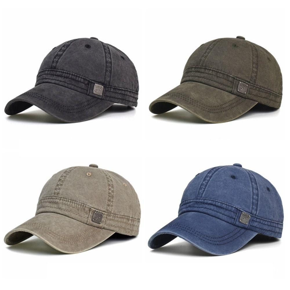 Wash Cotton Vintage Dad Hat Sun Protection Streetwear Hats Low Profile Cap  for Women Men Couple