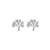 Tree of Life Earrings Ladies Silver 925 Compatible with Metal Allergies Zirconia Leave It On Smaller Accessories Birthday Everyday Use Commute Wedding