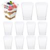 10Pcs Reusable Dessert Cups with Lids Clear Plastic Mousse Cups for Pudding