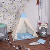 Tente Tipi Pour Enfant En Coton SPRINGOS - Étoiles/bleu - 160x120x100 Cm