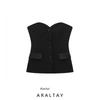 Araltay Fashion Style Women's Clothing Stylish Silk Satin Texture Patchwork Corset Tops 8881593