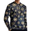 Men's Casual Button-Down Sweatshirt Fashion Printed Long Sleeve Shirt Pullover