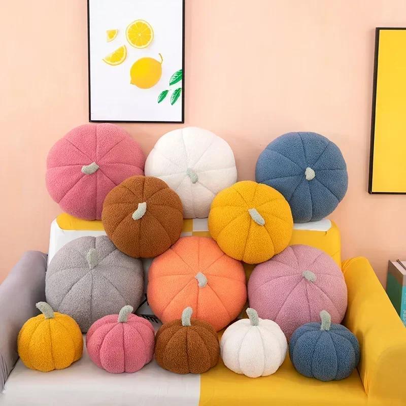 Soft Pumpkin Plush Toys Lovely Stuffed Plant Bedroom Decoration Halloween Decor Dolls Soothing Pillow for Kids