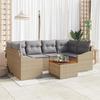 VidaXL 7-Piece Garden Sofa Set with Beige Cushions Rattan Acacia 3356453