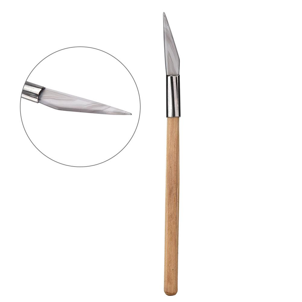 Knife Tipped Wooden Handle Agate Knife Burnishing Polishing Jewelry Tool