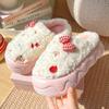 Women's Winter Thick-Soled Cotton Slippers: Cute Bow, Fluffy, Warm, Non-Slip, Height-Enhancing