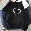 Women Clothing Heart Print Hoodie Autumn Winter Outdoor Sports Fashion Casual Long Sleeve Pullover Women Fleece Sweatshirts