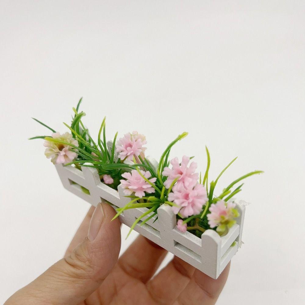 1:12 Scale Miniature Potted Plants Lifelike Artificial Doll Plants Fake Daisy  Children