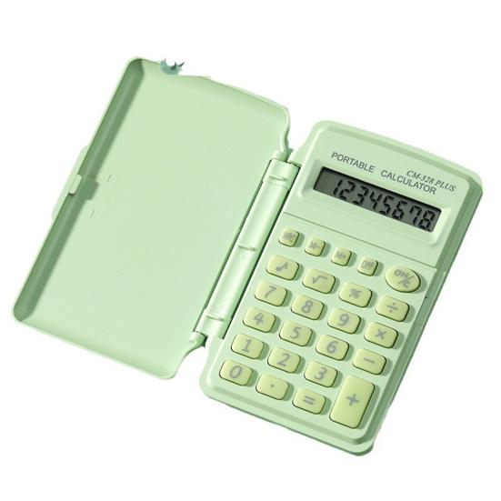 Mini Calculator Flip Cover 8 Digits Big Buttons Large LCD Display Battery Operated Portable Student Finance Desktop Calculator Office Supplies