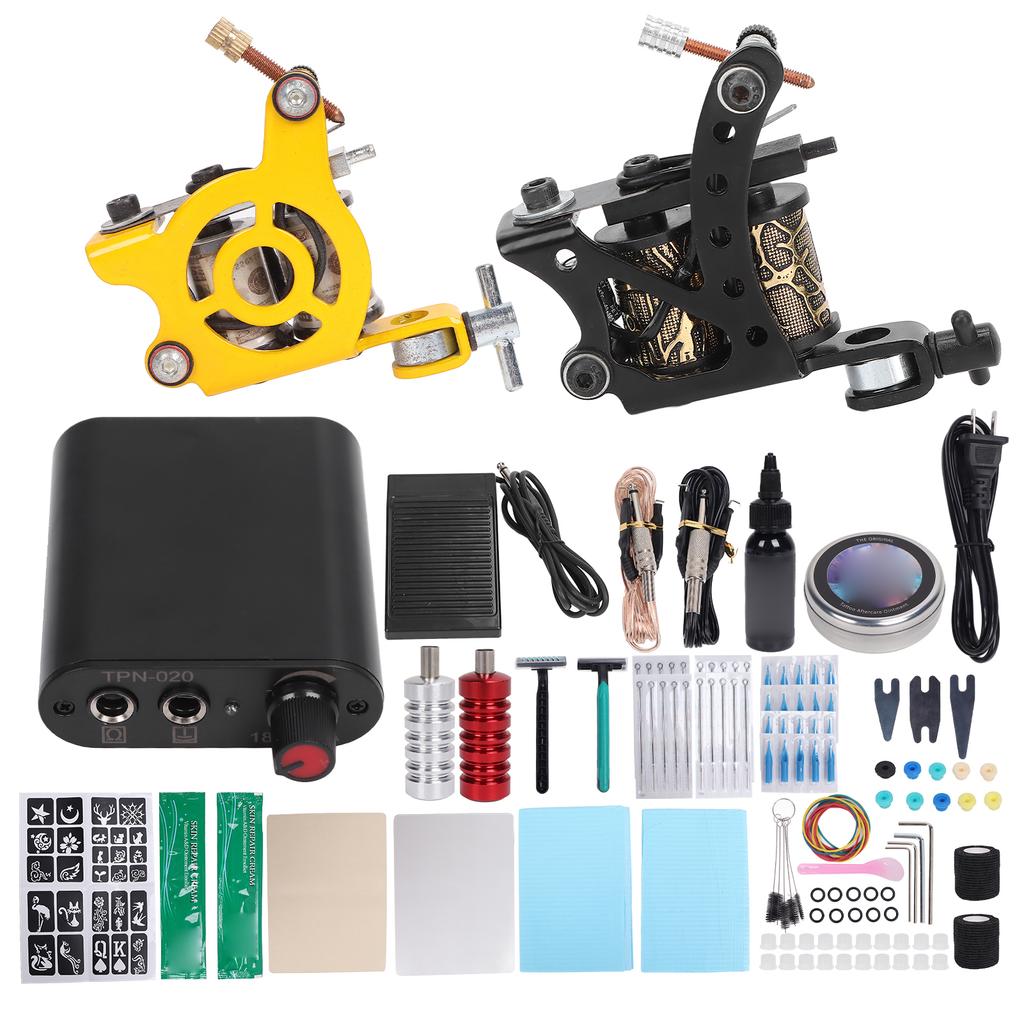 8 оберток 10 оберток Набор для татуировки с катушкой Полный набор для татуировки Liner Shader для начинающих