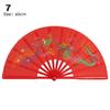 Red Chinese Tai Chi Wedding Party Decor Plastic Bone Fan Yoga Fan Folding Stage Fan Kung Fu Fan