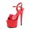 Sexy 17Cm High Heel Sandals Patent Leather Platform Stiletto Shoes for Women Colorful Platform Party Shoes