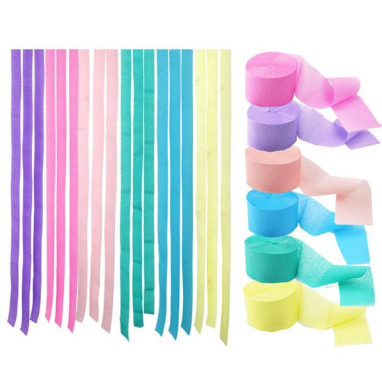 3 Roll Crepe Paper Cuttable Crepe Paper Streamers Backdrop Decor for Wedding