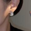 Zircon Irregular C-shaped Stud Earrings Light Luxury High-end Cold Wind Earrings Fashion Ins Personality Trend Earrings
