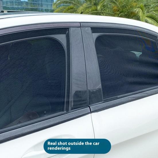 1 Pair Car Rear Window Sunshade UV Protect Shield Mesh Prevent Mosquito Sunshine Privacy Protection Elastic Folding Curtain for Most Vehicles Sedans