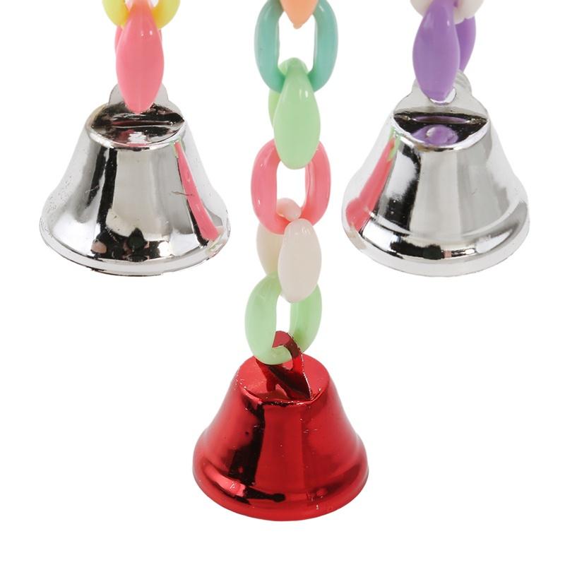 Pet Bird Bell String Suspension Bridge Chain Parrot Toys Hanging Squirrel Parakeet Cage Toys