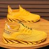 Spring/Autumn Men's Large Size Blade-soled Shoes Flying Weave Fitness Jogging Shoes