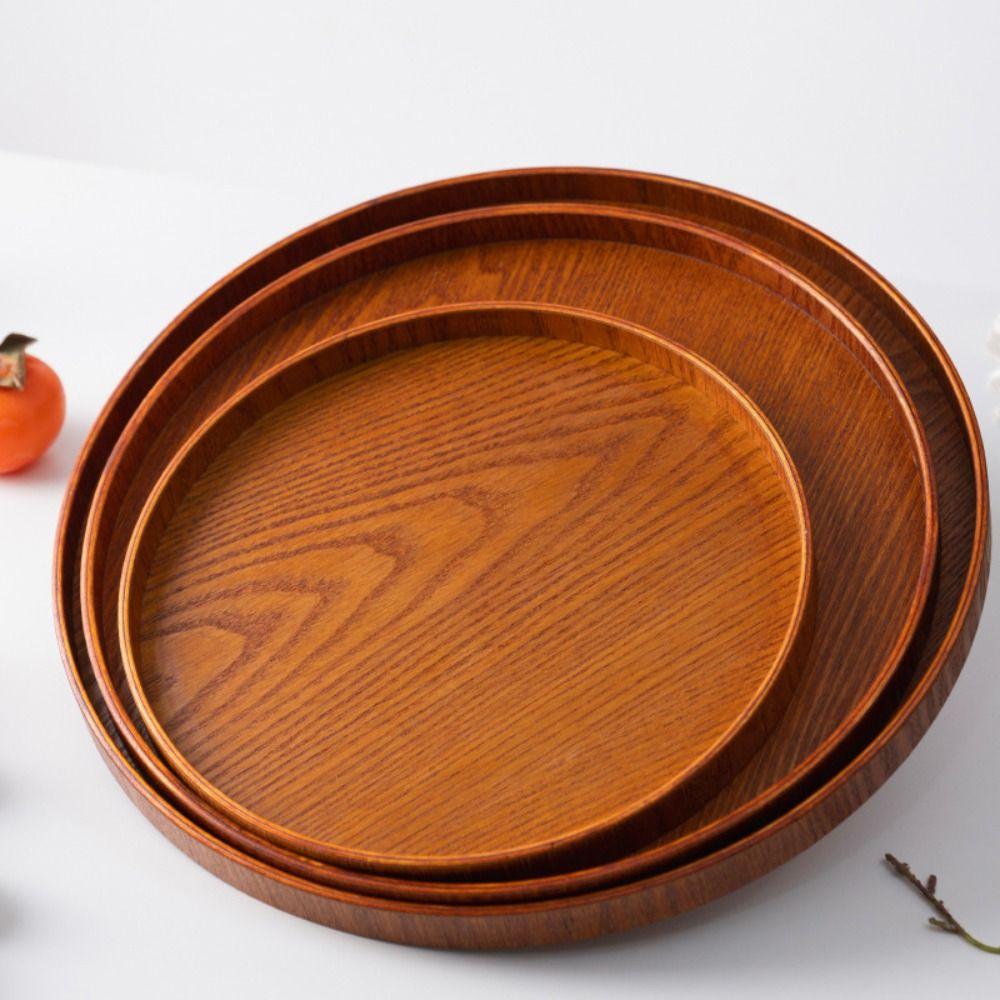 Simple Decorative Tray Natural Candle Holder Tray Multifunctional Wood Serving Tray Coffee Table
