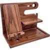 Multi-functional Wooden Telephone Extension Base Fathers Gift Bedside Table Desktop Organizer Storage Rack Mobile Phone Holder