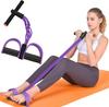 Resistance Bands with Handles, 6-Tubes Elastic Foot Pedal Resistance Bands, Natural Rubber Ankle Puller Sit-up Exercise, Multifunction Fitness Bands