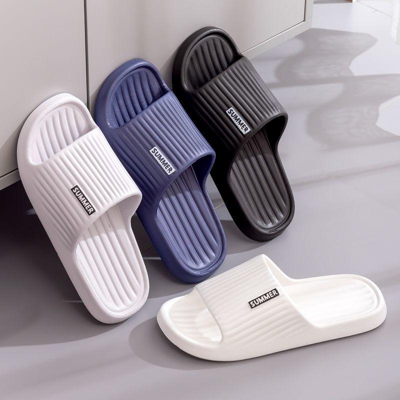 Men New EVA Summer Slippers Non-Slip Thick-Soled Indoor Couple Sandals for Home Bathroom Wear