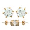 [R2940] - Gold Plated Earrings 'Essentiel' Golden White - 6 Mm
