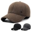 Men's Autumn Winter Woolen Hat Middle-Aged and Elderly Thick Warm Ear Protection Baseball Cap