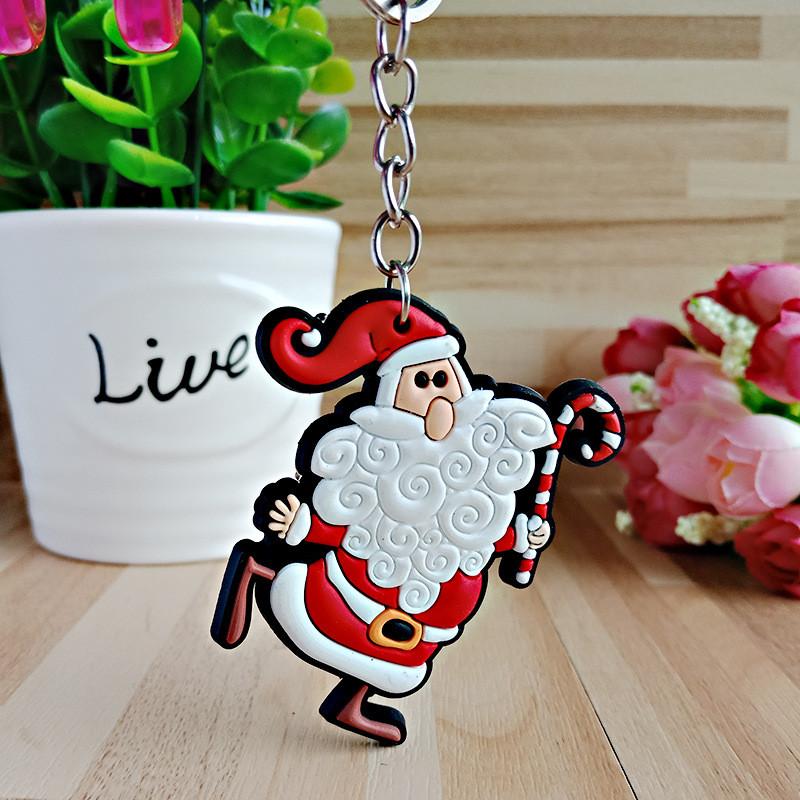 Christmas Keychain Christmas Decoration Santa Claus Elk Snowman Keychain New Year Decoration 2021 Children's Gift Key Ring Chris