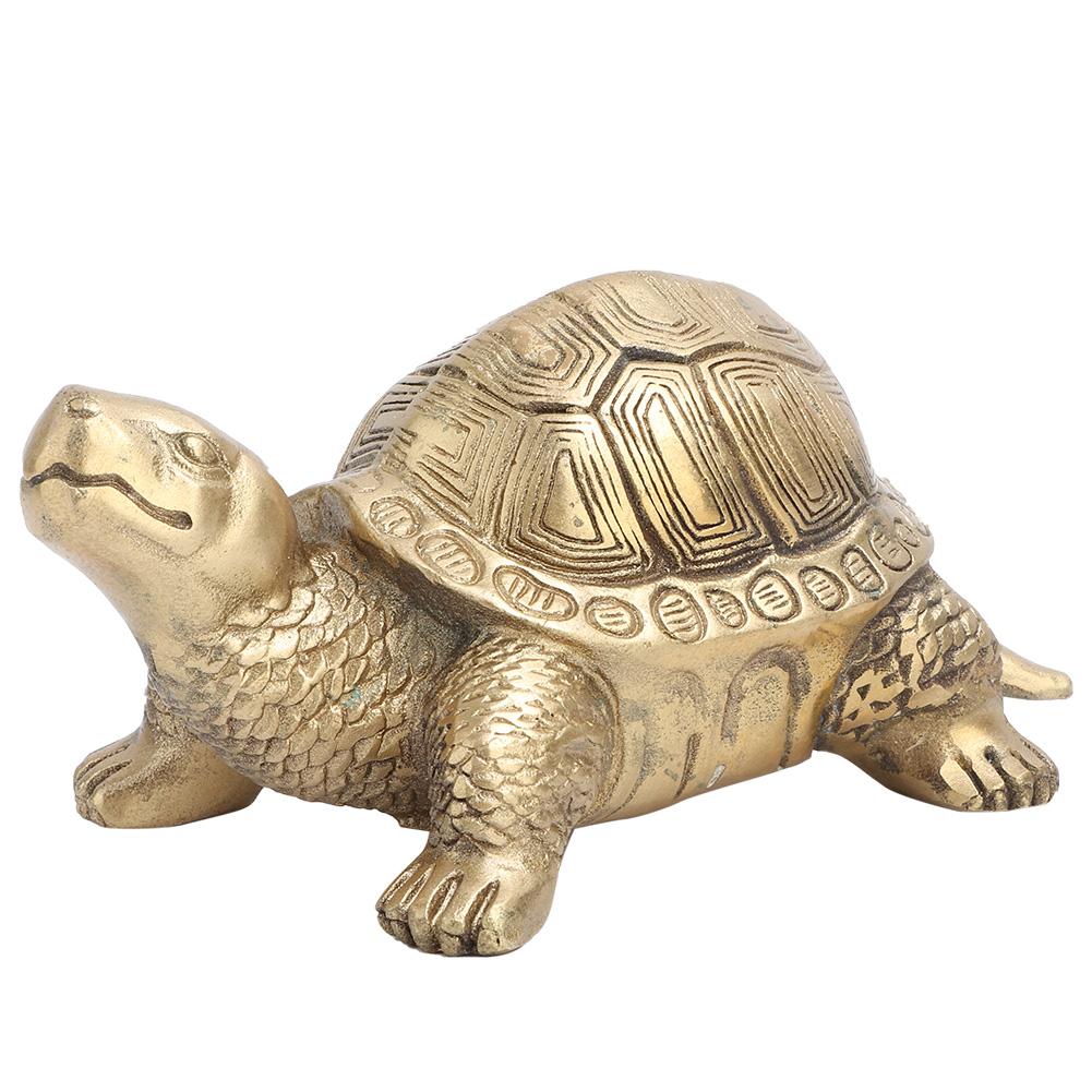 Pure Brass Handmade Longevity Tortoise Home Feng Shui Ornament Gift Symbol of Peace