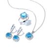 Square Zircon Ring Simple Fashion High Sense Personalized Earrings Necklace Set