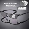 Business Progressive Multifocal Reading Glasses Trendy Near Far Presbyopia Vintage Photochromic Sun Glasses Eyewear +1.0 To +4.0