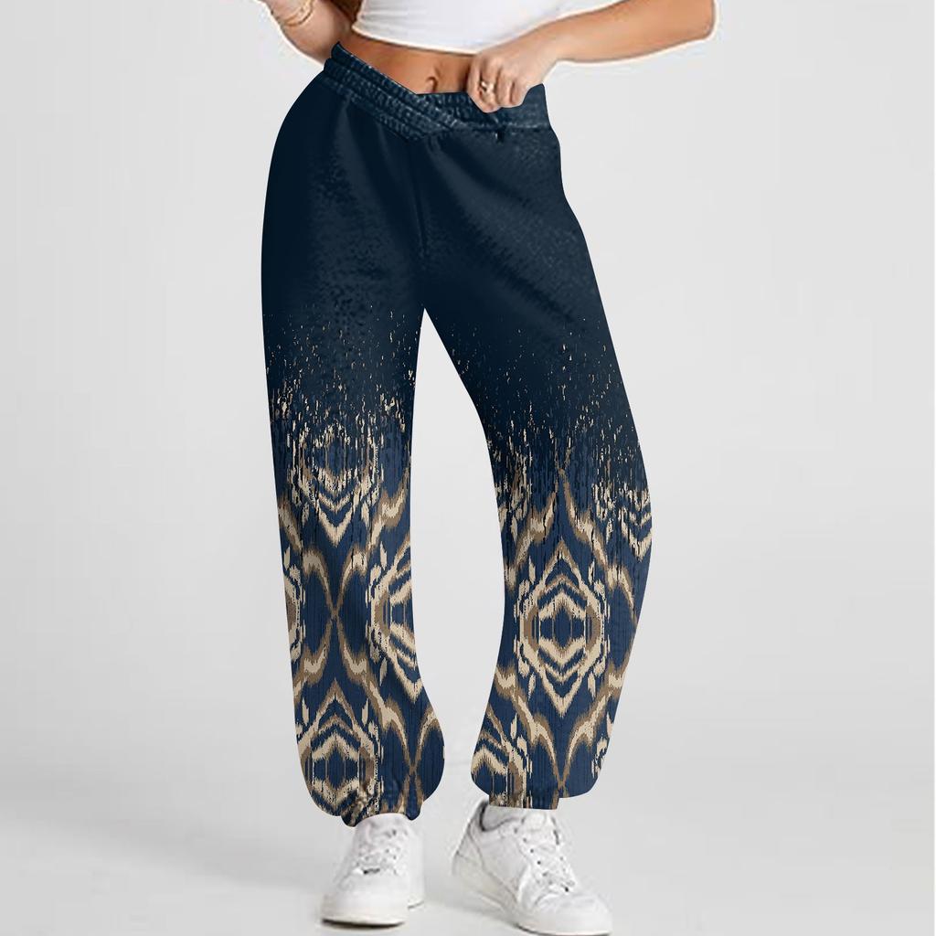 Women's Casual Fashion Printed  Sweatpants Sweatpants Trousers Elastic Waisted Drawstring Pants