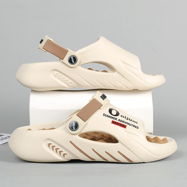 Fashion Men Massage Slippers Indoor Outdoor Sandals Beach Casual Shoes Slides Men's Sandals Big Size Comfortable Soft Plus Size