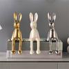 Color Ceramic Bunny Figurine Statue Decorative Animal Sculpture for Bookshelf Living Room and Bedroom