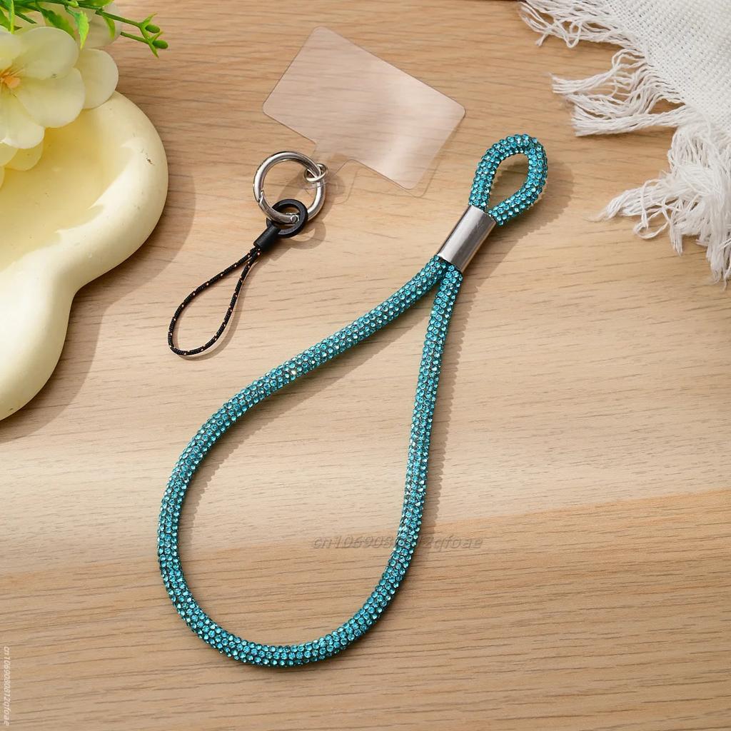 Mobile Phone Straps Glitter Rhinestone Phone Lanyard Key Chain Hanging Anti-lost Rope