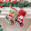 Linen Christmas Stocking Fence Christmas Gift Bag Christmas Tree Ornament Candy Bag Ornament