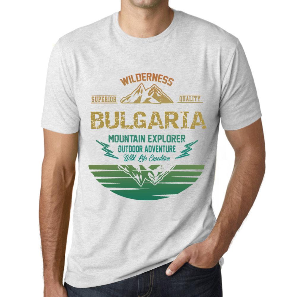 Men’s Vintage Tee Shirt Graphic T Shirt Mountain Explorer Bulgaria Vintage White