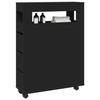VidaXL Narrow Bathroom Cabinet On Wheels Black, Narrow Bathroom Storage, Narrow Storage for Room 855269