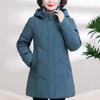 Middle Age Women's Puffer Jackets Winter Vintage Parkas Hooded Plus Size Elegant Thick Warm Down Coats Woman Outerwears