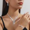 4-Piece Elegant Women's Luxury Necklace Earrings Plus Bracelet Jewelry Set
