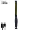 1PC COB LED Flashlight Magnetic Work Light USB Rechargeable Torch Hook Portable Lantern Inspection Light Camping Car Repair Lamp