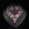 Women Flower Necklace Earring Jewelry Sets Wedding Bridal Accessories