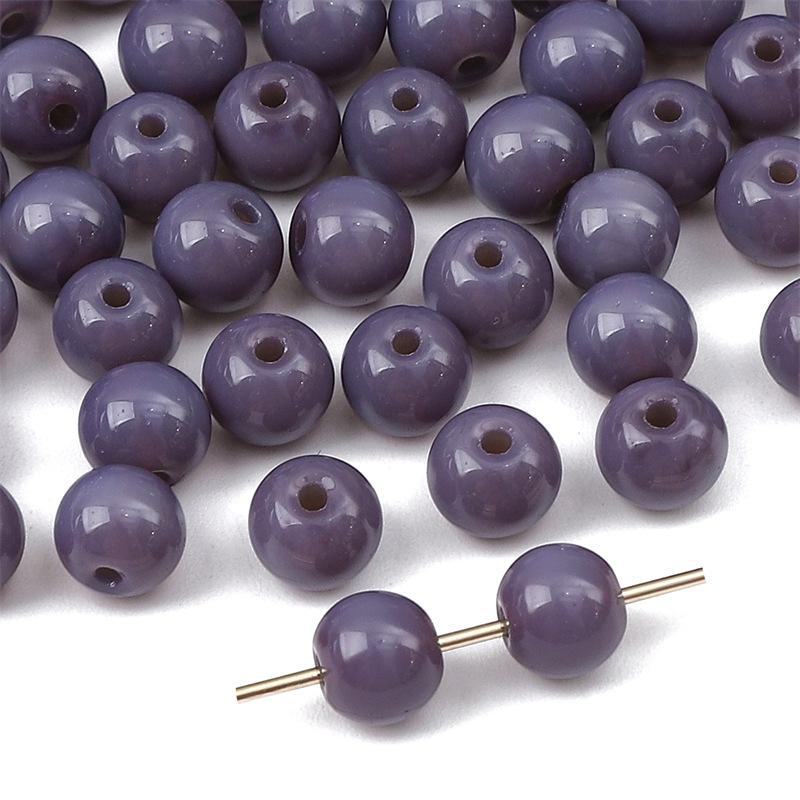 8mm Solid Color Glass Round Beads for DIY Necklace and Bracelet Jewelry Making