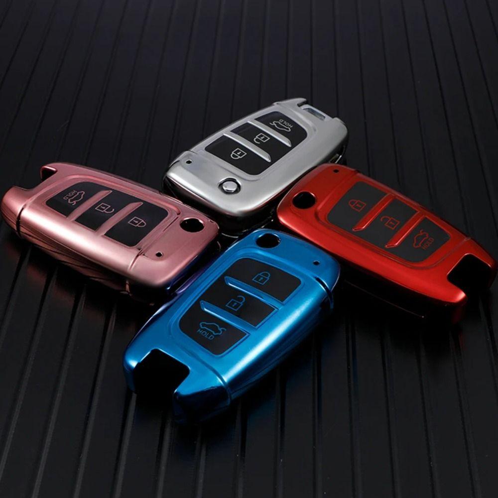 Soft TPU Car Folding Key Case for Hyundai/Tucson/Kona/Azera/Solaris 2/Elantra I30 I35 I40