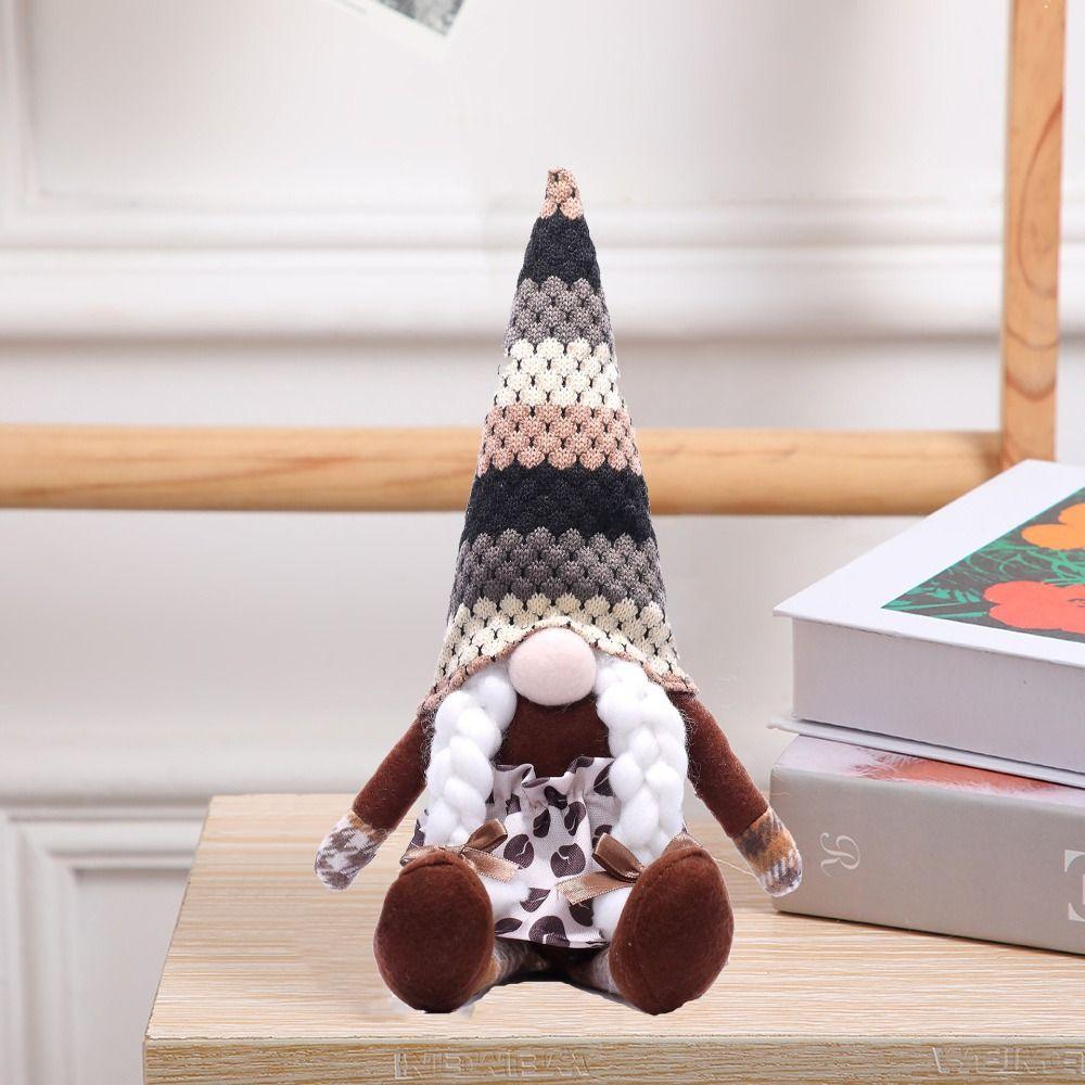 Funny Faceless Doll Creative Miniature Figurine Sculpture Crafts Coffee Rudolf Doll Home