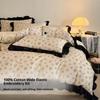 French Style Pure Cotton Four-piece Set 100% Cotton Sheets Lace Quilt Cover Pastoral Style Bedding